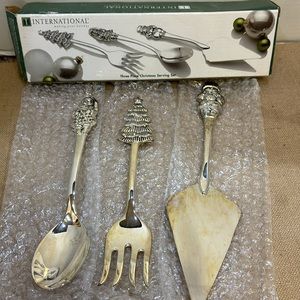 Silverplate Christmas Serving Set